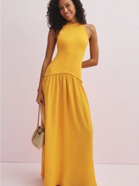 Solid and Striped Isola Drop Waist Maxi Dress size M MSRP $350